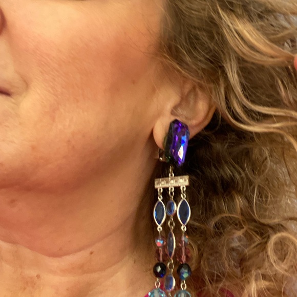 Beautiful crystal earrings, vintage 1980s - Picture 2 of 7